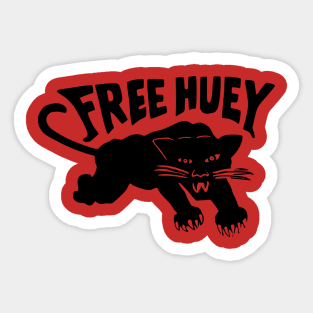 Free Huey Retro Panther - Black Panther Sticker